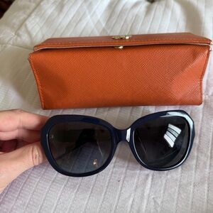 Tory Burch Navy Sunglasses with Orange Case
